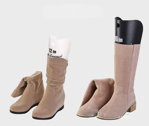 Vista 7 de XUMIN 2 pares de plástico negro grueso para botas largas con inserciones de forma de botas altas y cortas soporte automático soporte soporte soporte
