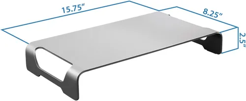 Vista 6 de Mount-It! Soporte de monitor de aluminio de 15.7 pulgadas para iMac - Elevador ancho de monitor Unibody - Soporte de metal para monitor