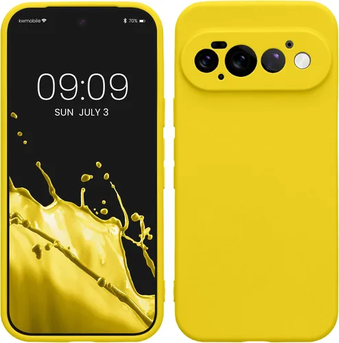 Vista 48 de kwmobile Funda compatible con Google Pixel 9 - Funda protectora delgada de TPU para teléfono - Acabado mate suave - Piedra antigua