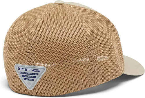 Vista 4 de Columbia Gorra de Béisbol de Malla con Logotipo PFG Unisex para Adultos Bandera de fósil antiguo/trucha