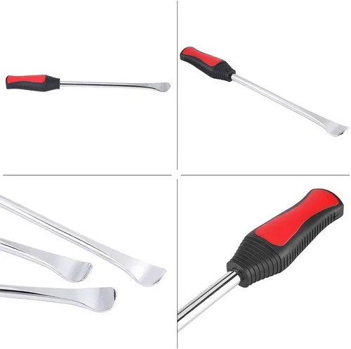 Vista 5 de Cucharas de neumáticos, herramienta de hierro de palanca, 3 piezas, cuchara de palanca de neumáticos de bicicleta, juego de herramientas
