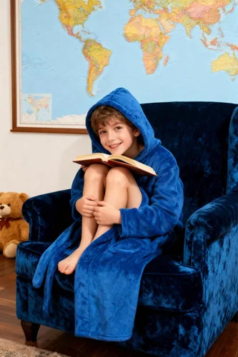 Vista 163 de E.W Apparel Bata de baño de forro polar con capucha para niños, bata suave y mullida para niños pequeños