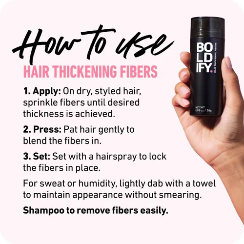Vista 8 de BOLDIFY Fibras capilares (1.01 oz) – Rellena el cabello fino y fino para un aspecto más completo y grueso al instante – 14 tonos para mujeres