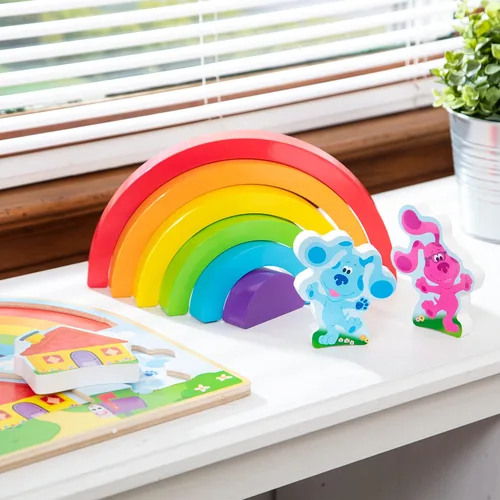 Vista 5 de Melissa & Doug Blue's Clues & You! Rompecabezas de madera con diseño de arco iris (9 piezas)