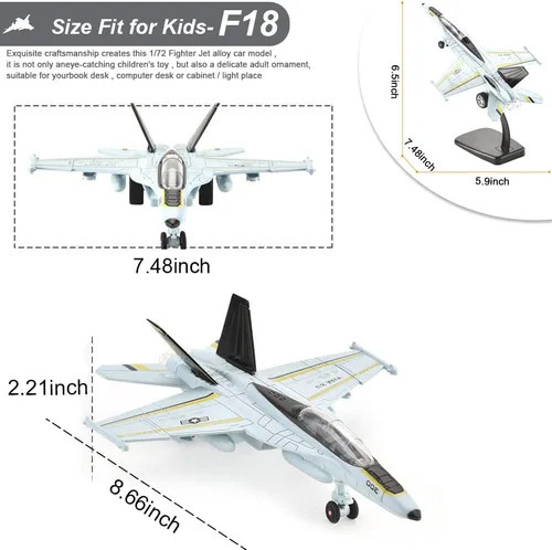 Vista 4 de Juguete de avión para niños, paquete de 2, juguetes de avión fundidos a presión para niños, modelo SU35 F18, juguete de avión para niños, chorros