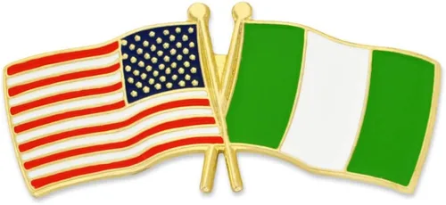 Vista 106 de PinMart Pin de solapa esmaltado con bandera de la amistad cruzada de Estados Unidos y el mundo