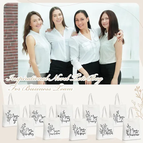 Vista 7 de Sieral 10 piezas de regalos inspiradores para mujeres, regalos de bolsa de lona con cremallera, regalo de agradecimiento para mujeres, regalo