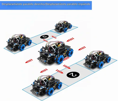 Vista 5 de Omnidireccional Mecanum Wheel Robot Car para Arduino STEM Coding Learning