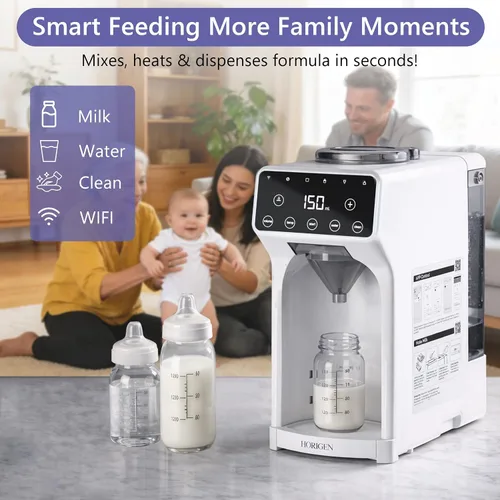 Vista 2 de Horigen Dispensador de fórmula para bebés - Máquina avanzada de fórmula WiFi con mezcla y limpieza automática, agua caliente instantánea
