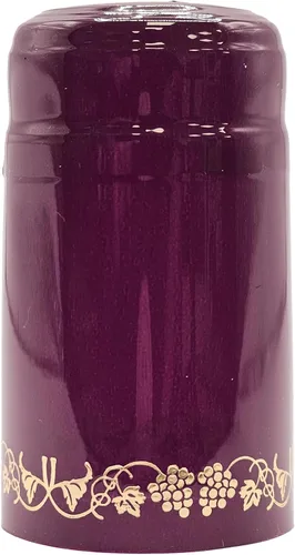 Vista 2 de Home Brew Ohio PVC Shrink Cápsulas 100 unidades (Borgoña con uvas de oro)