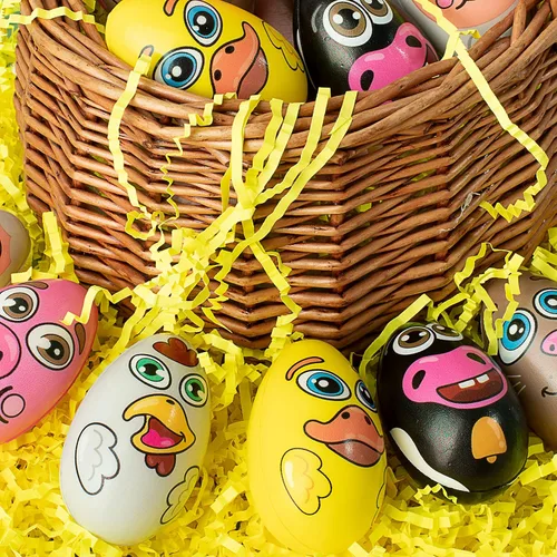 Vista 7 de JOYIN 12 piezas de huevos de Pascua Squishy juguete para la caza de huevos de Pascua con temática de animales con personajes, alivio del estrés