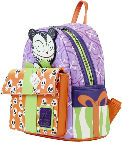 Vista 4 de Loungefly Disney Nightmare Before Christmas Scary Teddy Present Glow Mini mochila