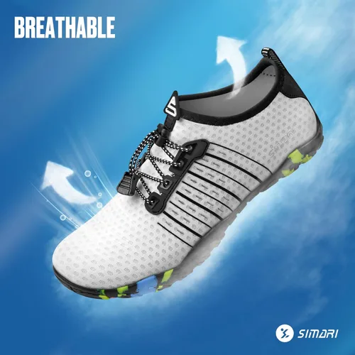 Vista 4 de Simari Zapatos de agua para mujer, hombre, natación, playa, piscina, deportes acuáticos, secado rápido, estilo descalzo, buceo, surf y caminar