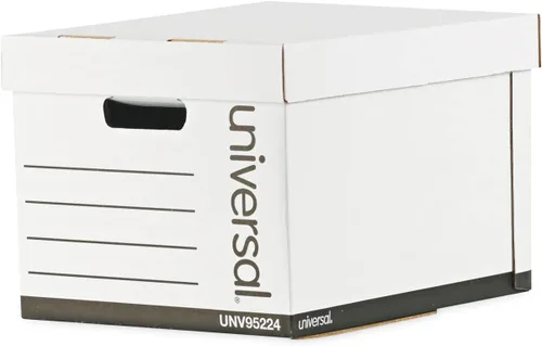 Vista 9 de Universal Basic-Duty Cajas de almacenamiento de discos económicos, paquete de 10, archivos de cartas/legales, 12 x 15 x 10 pulgadas, color blanco