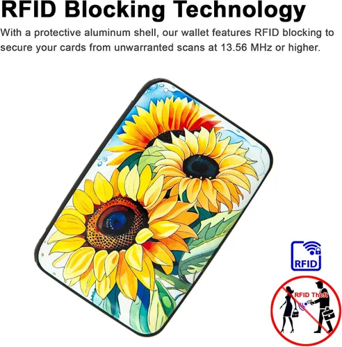 Vista 3 de Kaabao Soporte para tarjetas de crédito, cartera de metal para tarjetas de bloqueo RFID, mini funda rígida de aluminio delgada para tarjetas