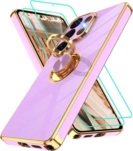 Vista 252 de Funda para Motorola Moto G 5G 2024: Funda Moto G Play 5G 2024 con 2 piezas de protectores de pantalla, soporte de anillo de rotación de 360°