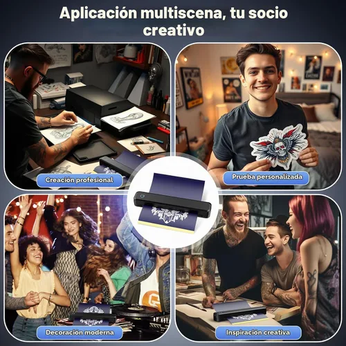 Vista 5 de Impresora térmica portátil 2 en 1, impresora de la plantilla del tatuaje