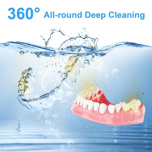 Vista 5 de Limpiador Ultrasónico de Retenedores, Máquina Limpiadora Ultrasónica de Dentaduras de 50kHz para Alineadores, Protectores Nocturnos, Brackets, Joyas