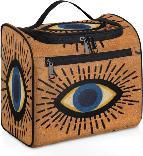 Vista 8 de cfpolar Animal Fox Flores Colgantes Neceser de Viaje Neceser Organizador de Maquillaje Bolsa de Almacenamiento de Cosméticos Baño Bolsa