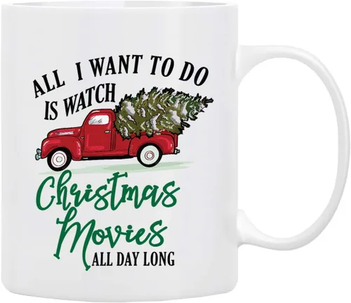 Vista 12 de BLUE RIBBON Taza de café navideña, '' Las calorías de Navidad no cuentan'', en caja decorativa, 11 onzas