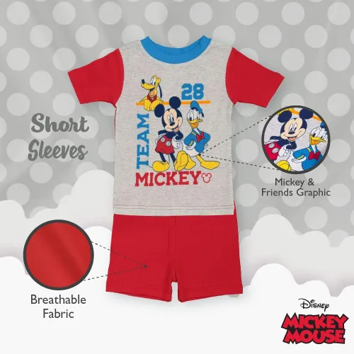 Vista 4 de Disney Boys 4-Piece Snug-fit Cotton Pajamas Set