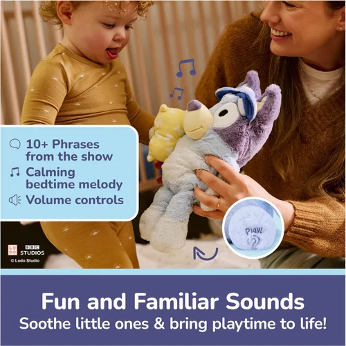 Vista 4 de GUND Bedtime Bluey 13-Inch Interactive Talking Musical Plush Toy for Babies