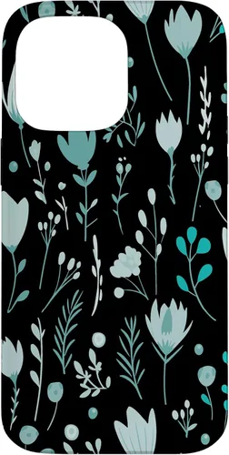 Vista 21 de Teal Floral Flowers Wildflowers Garden Botanical Love Case for iPhone 17