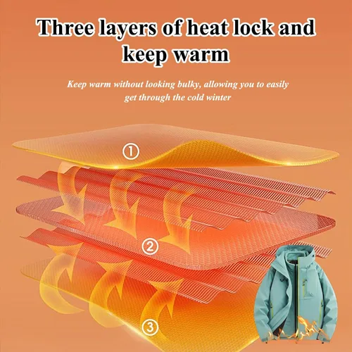 Vista 6 de Abrigos de otoño e invierno 3 en 1 con capucha, chaqueta de esquí de nieve 2026, impermeable, resistente al viento, forro polar, para mujeres y Negro