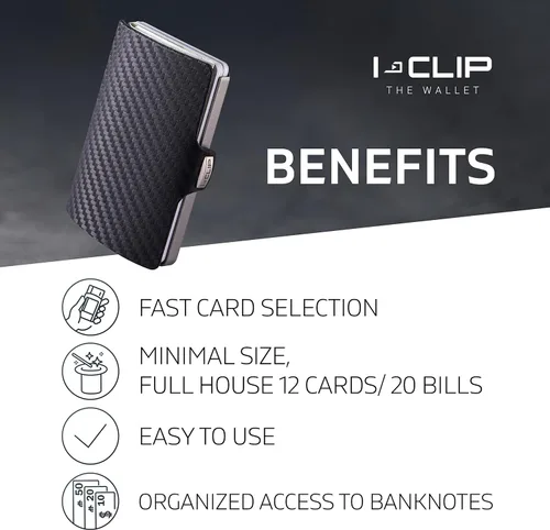 Vista 2 de I-CLIP Wallet Pure (disponible en 7 variantes), Cartera RFID