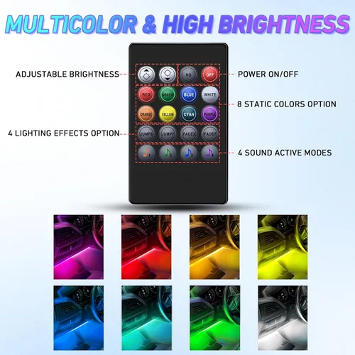Vista 3 de Tira de luces LED impermeables para auto, tira de luz para camión, luces interiores para estribo para camiones, barra de luz LED para portón trasero