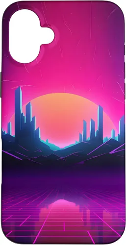 Vista 23 de Synthwave City Retrowave 80s Vaporwave Case for iPhone 17