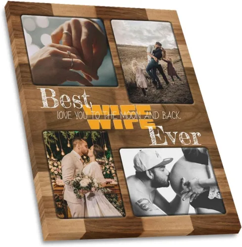 Vista 13 de SHIYEL - Impresiones personalizadas en lienzo con foto, regalos de cumpleaños personalizables para tía de sobrina o sobrino, crea un lienzo de pared