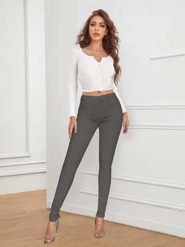 Vista 3 de Hybrid Jeans ajustados para mujer, con levantamiento de glúteos, supercómodos, elásticos, para yoga