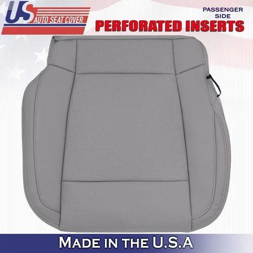 Vista 3 de U.S.AutoSeatCover 2017 para Ford F150 Lariat Driver Passenger Bottom Perf Fundas de asiento de cuero gris