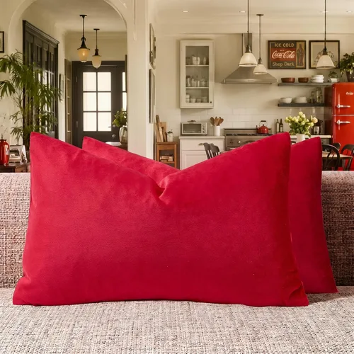 Vista 170 de GIGIZAZA Juego de 2 fundas de almohada doradas de terciopelo de 20 x 20 pulgadas para sofá Almohadas para sofá, tela texturizada suave de 9.88