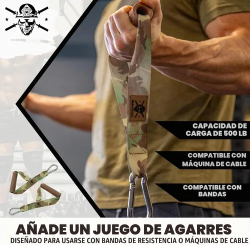 Vista 2 de Asas de banda de resistencia – Manijas de máquina de cable y anclaje de puerta para bandas de ejercicio, accesorio súper resistente para bandas