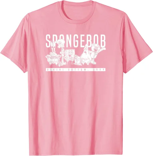 Vista 78 de Bob Esponja Vintage Group Simple Logo Camiseta, Negro