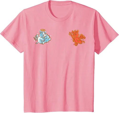 Vista 95 de Camiseta de gato ángel y diablo sentado en tu hombro Nerd Kitten, Negro