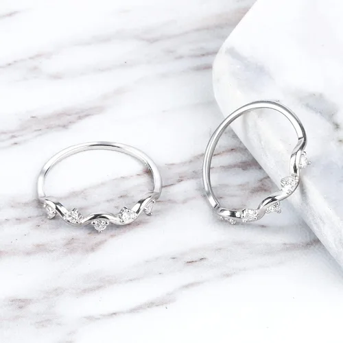 Vista 6 de EACHSTYLE 925 Silver Rings, Inspirational Gift for Her, Fidget Ring, Self Love Ring, Anxiety Ring, Wave Ring, Mom Ring, Daughter Ring, Fidget Rings