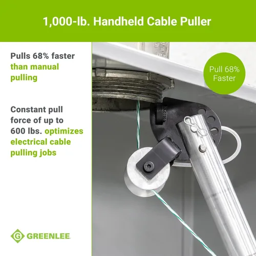 Vista 16 de Greenlee G1 Versi-Tugger - Extractor de cable eléctrico de mano, 1,000 libras, 1/2" - 4