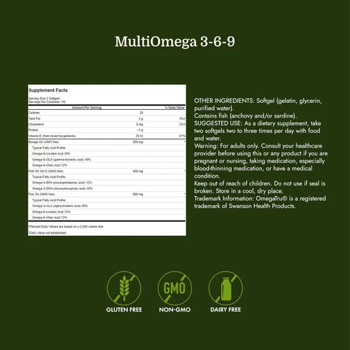 Vista 4 de Swanson MultiOmega 3-6-9 Lino sin OMG