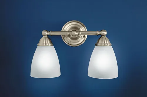 Vista 4 de Moen YB2262CH Brantford - Accesorio de tocador de baño de doble montaje de 2 luces con vidrio esmerilado, cromado Cromo