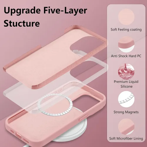 Vista 474 de Funda magnética de silicona para iPhone 13 Pro, color blanco antiguo [Compatible con Magsafe] [Forro de microfibra suave antiarañazos], funda