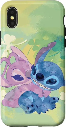 Vista 5 de Disney Stich and Angel Shamrock - Carcasa para iPhone 17, color verde