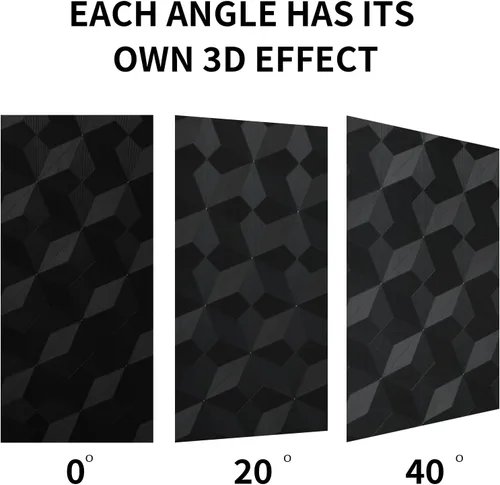 Vista 3 de Papel tapiz 3D para despegar y pegar, papel tapiz negro, papel adhesivo de vinilo de 15.7 x 118 pulgadas y papel de pared extraíble, papel tapiz