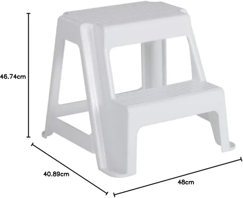 Vista 8 de Rubbermaid taburete de dos escalones, blanco, para hogar/casa/cocina/lavandería/garaje