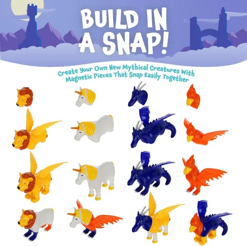 Vista 3 de POPULAR PLAYTHINGS Animales magnéticos para niños pequeños de 1 a 3 años, mezcla o combina juguetes míticos, juego de 4 regalos para niños