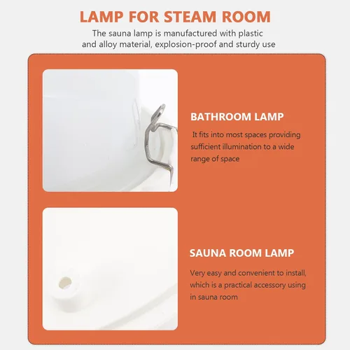 Vista 6 de DOITOOL Pantalla de luz a prueba de explosiones para sauna, cubierta de lámpara de techo, impermeable, antiniebla, accesorio de luz de sauna, 8.07 x