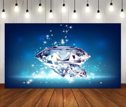 Vista 8 de Telón de fondo de diamantes brillantes para decoración de boda, gemas de diamantes de cristal grandes (sin brillantina), telón de fondo de fotos