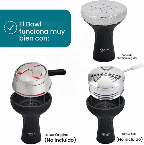Vista 5 de Cuenco para cachimba – Cuenco de silicona para shisha, perfecto para trabajar como accesorios de fumar, kit de cachimba duradero para shisha